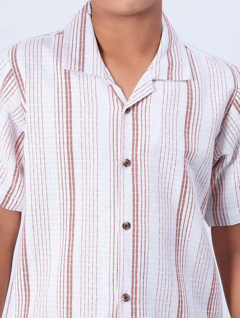 boys striped collared short sleeve shirt - 21904245 -  Standard Image - 3