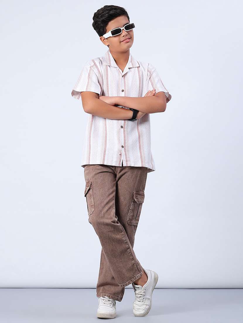 boys striped collared short sleeve shirt - 21904245 -  Standard Image - 5