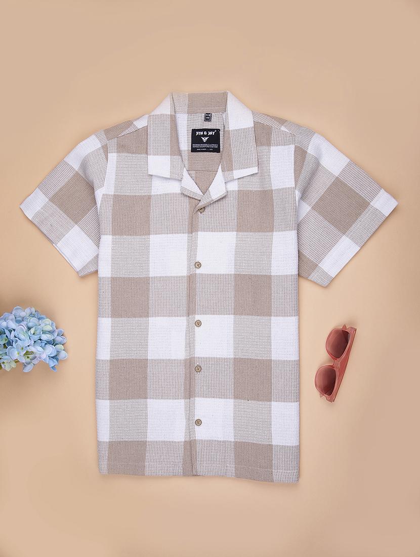 boys checkered collared short sleeve shirt - 21904248 - Zoom Image - 0