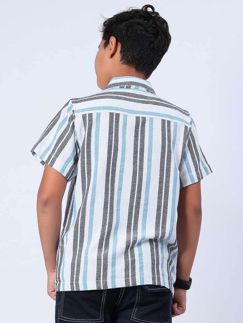 boys striped collared short sleeve shirt - 21904252 -  Standard Image - 3
