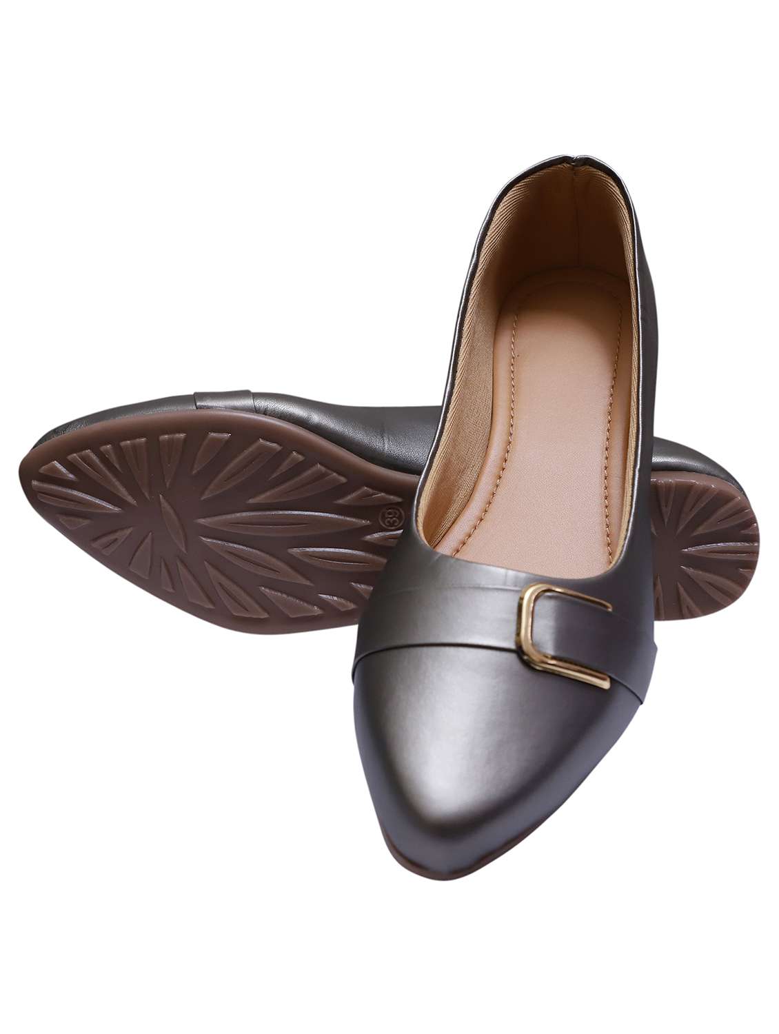 women grey slip on ballerina - 21904351 -  Standard Image - 3