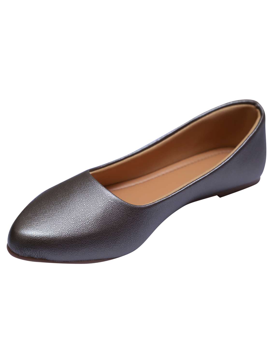 women grey slip on ballerina