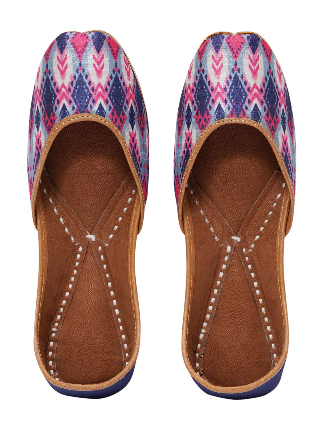 women handmade printed fabric punjabi jutti - 21904374 -  Standard Image - 3