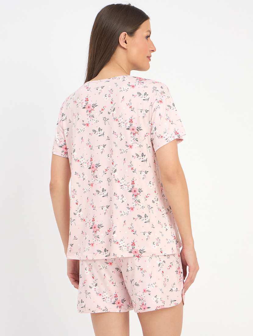 women printed nightwear shrorts set - 21904429 - Standard Image - 3