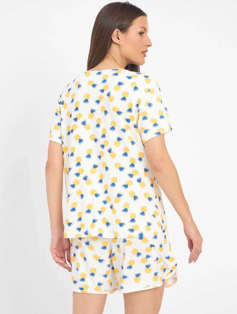 women printed nightwear shrorts set - 21904430 -  Standard Image - 3