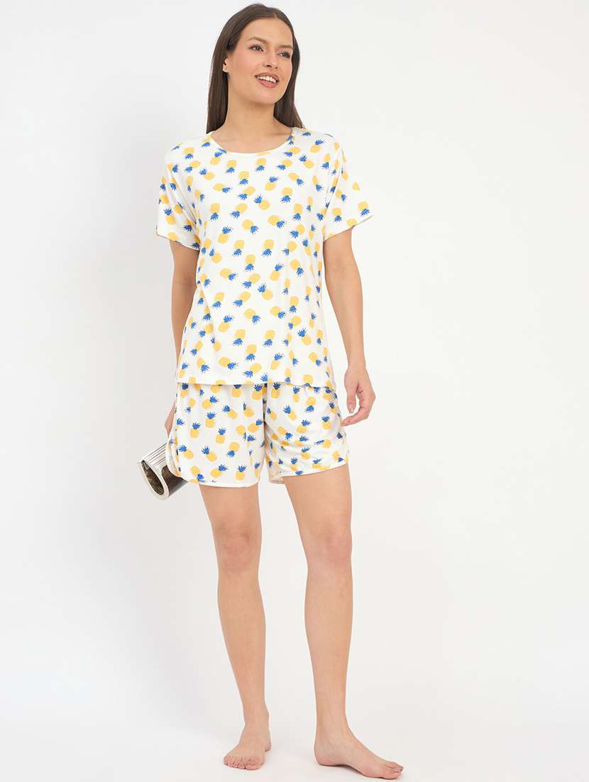 women printed nightwear shrorts set - 21904430 -  Standard Image - 5