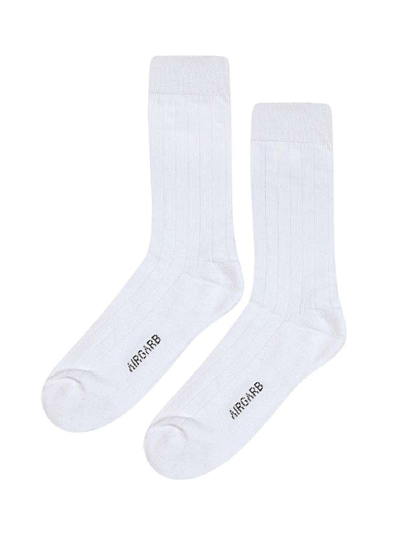 men solid above ankle length socks