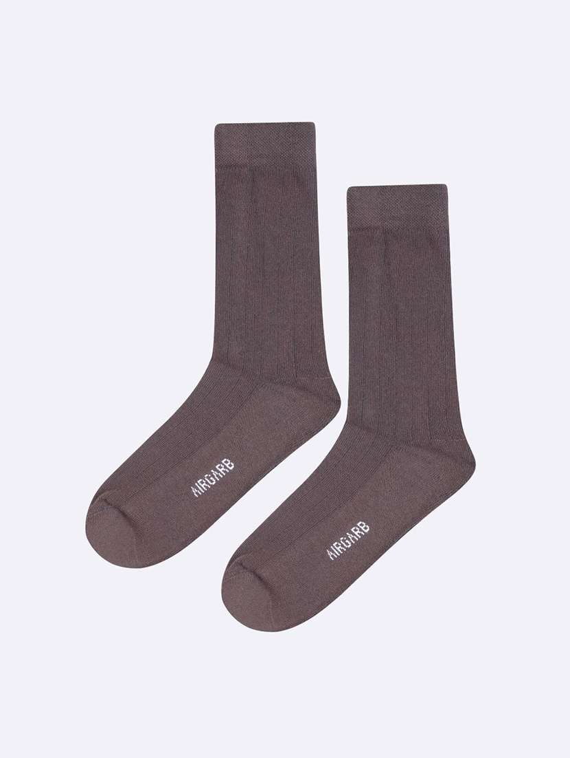men solid above ankle length socks
