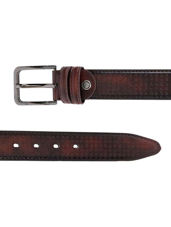 men brown textured belt - 21904604 -  Standard Image - 3