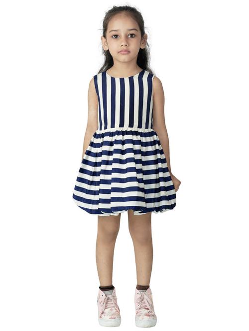 girls blue striped sleeveless frock - 21904617 - Standard Image - 0