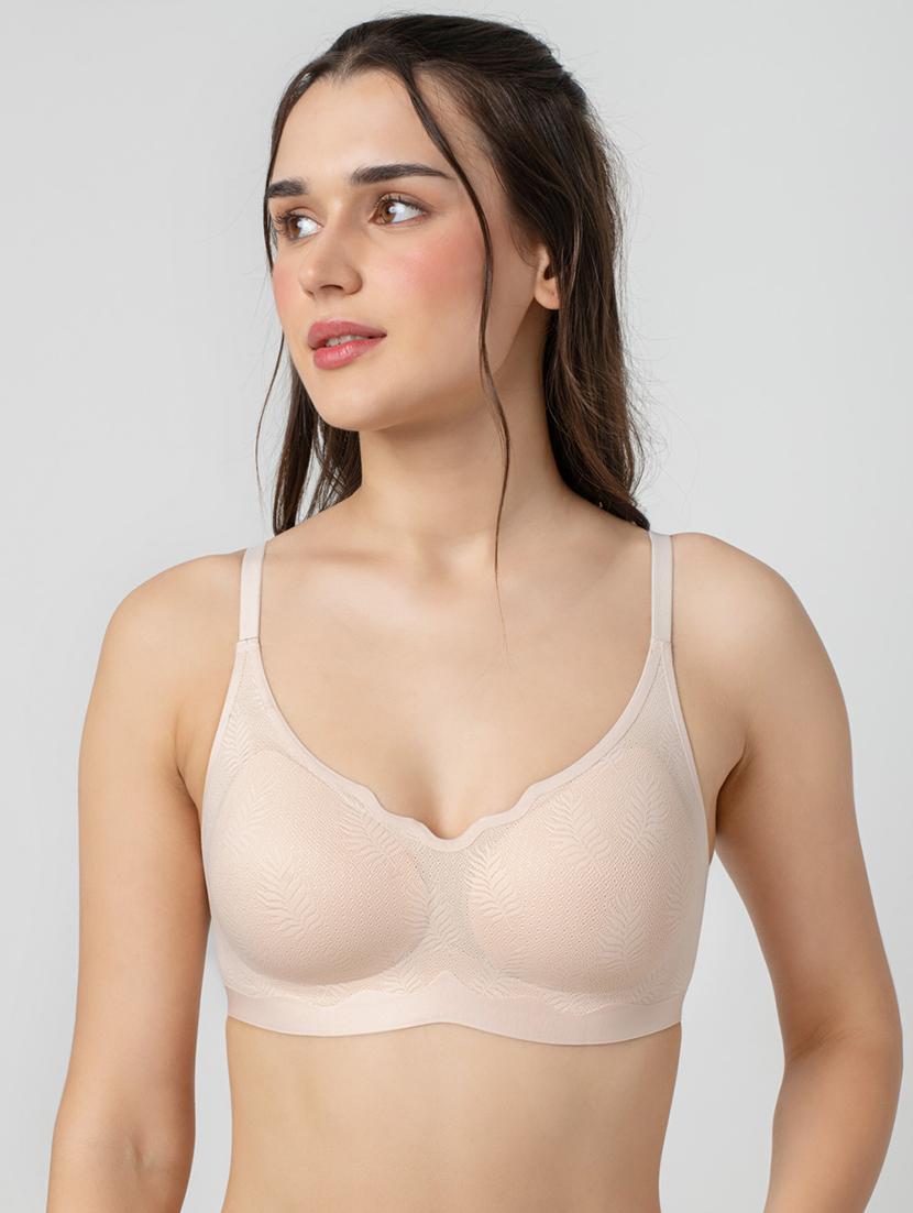 women solid lightly padded bra
