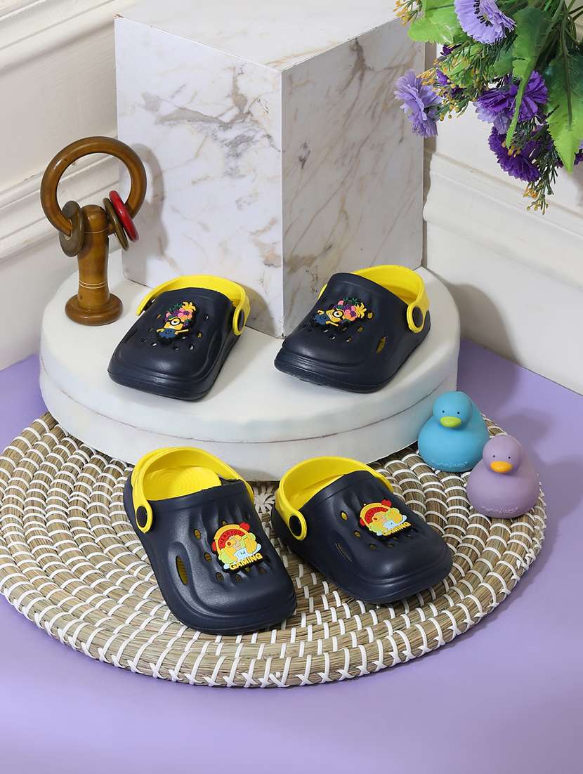 kids navy blue solid clog