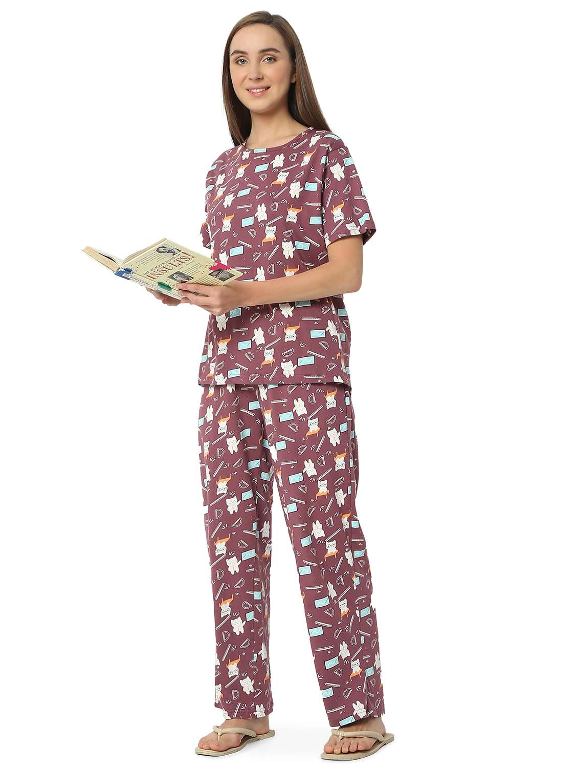 women printed nightwear pyjama set - 21905136 -  Zoom Image - 0