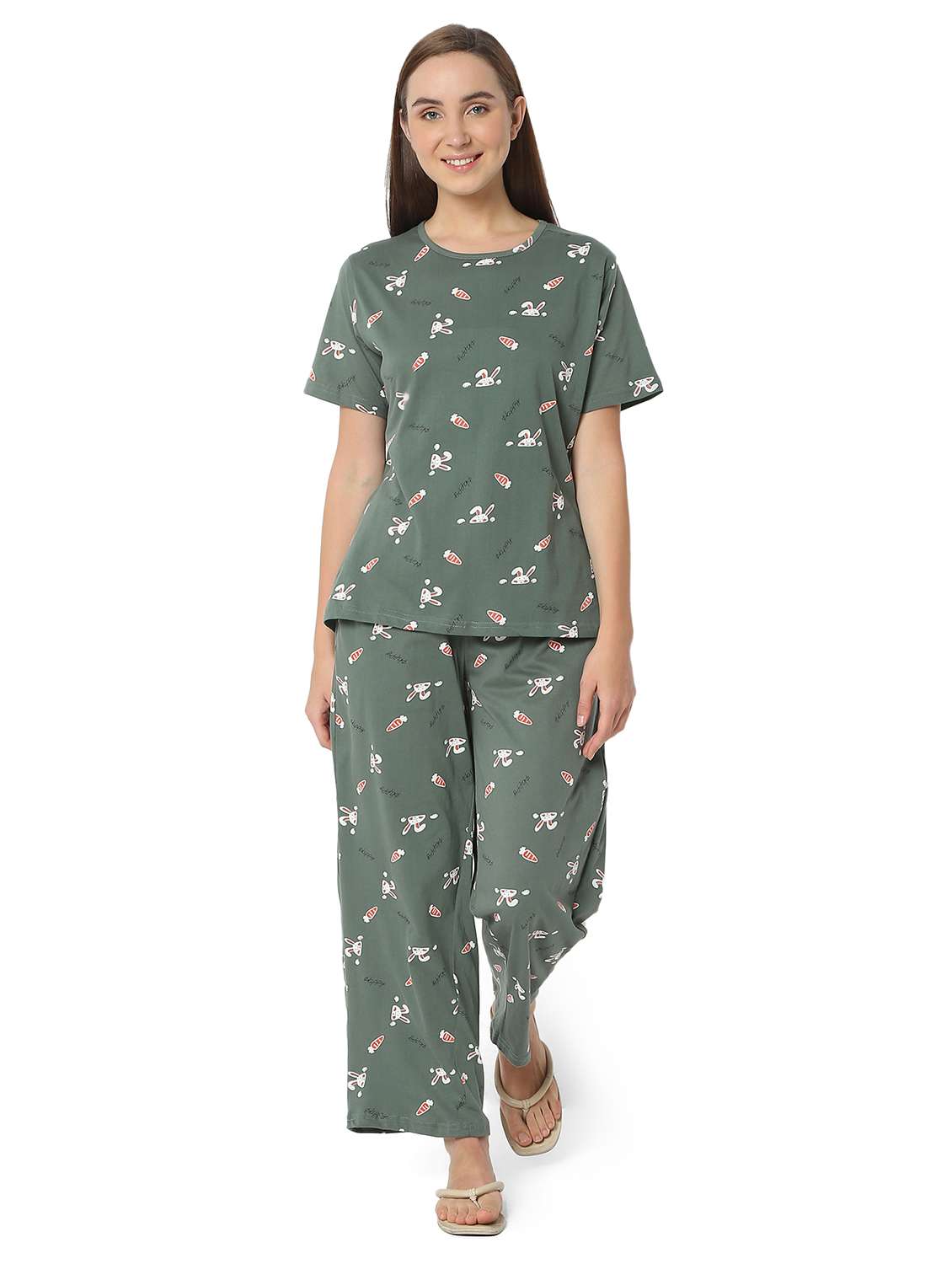 women printed nightwear pyjama set - 21905137 - Zoom Image - 0