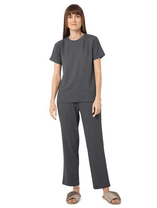 women solid nightwear pyjama set - 21905139 -  Standard Image - 0