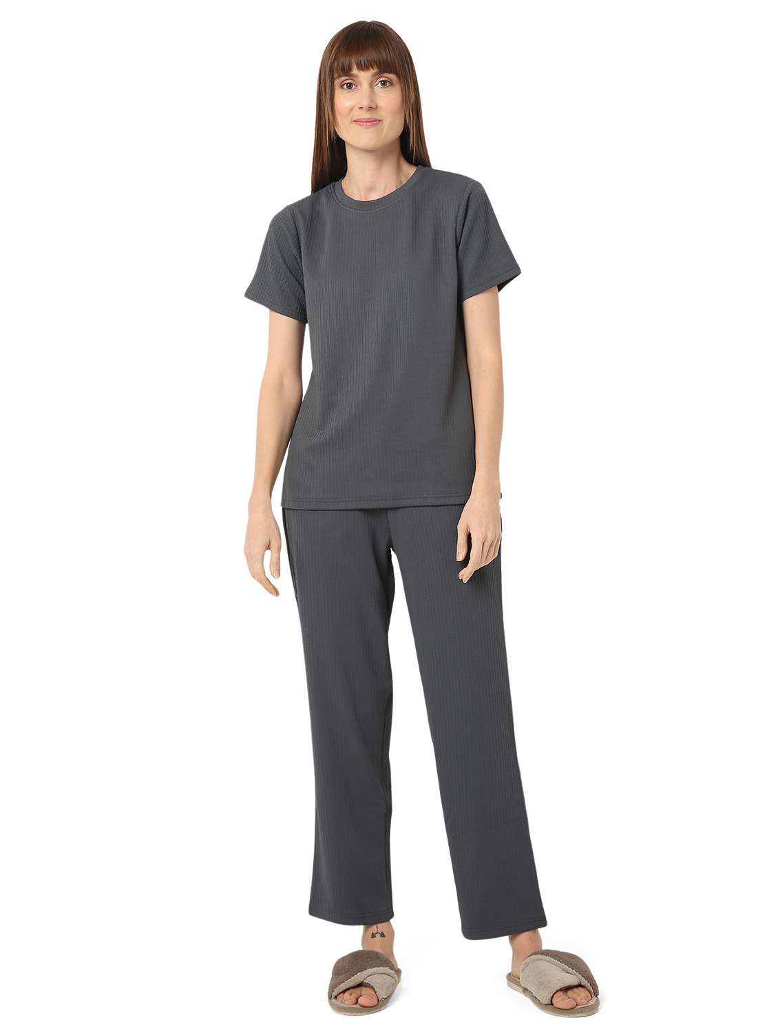 women solid nightwear pyjama set - 21905139 -  Zoom Image - 0