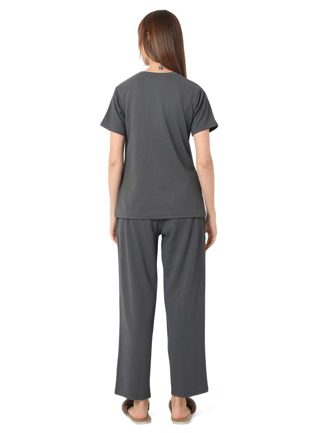 women solid nightwear pyjama set - 21905139 - Standard Image - 3