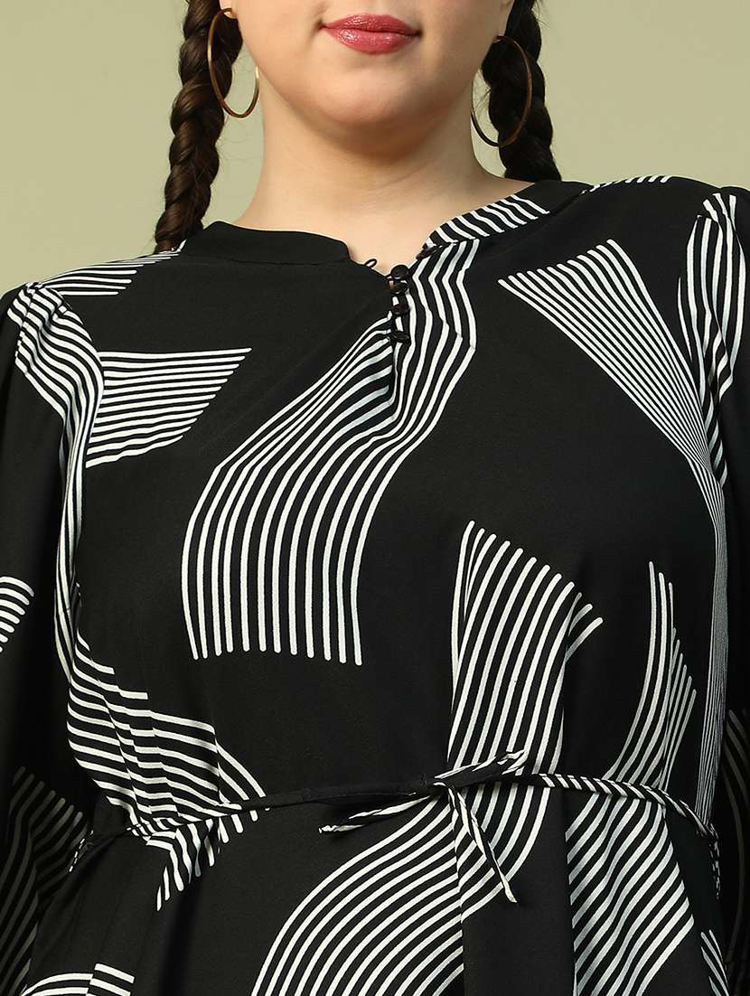 women plus size printed puff sleeves dress - 21905152 - Standard Image - 5