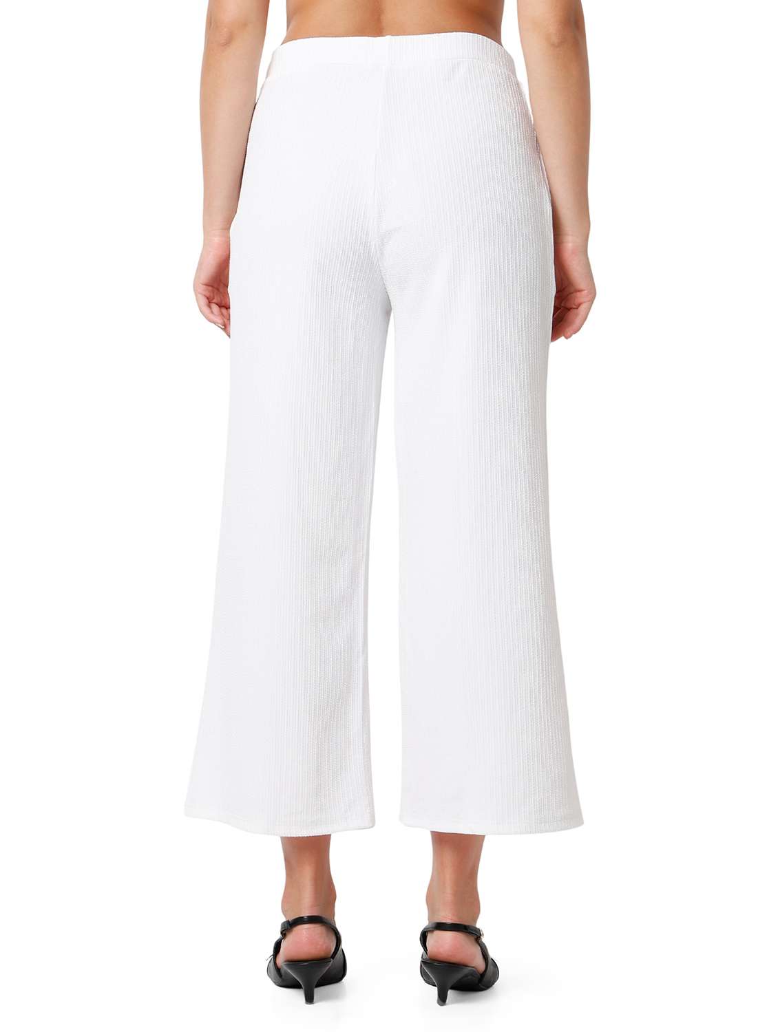 women solid mid rise wide leg trouser - 21905200 -  Standard Image - 3