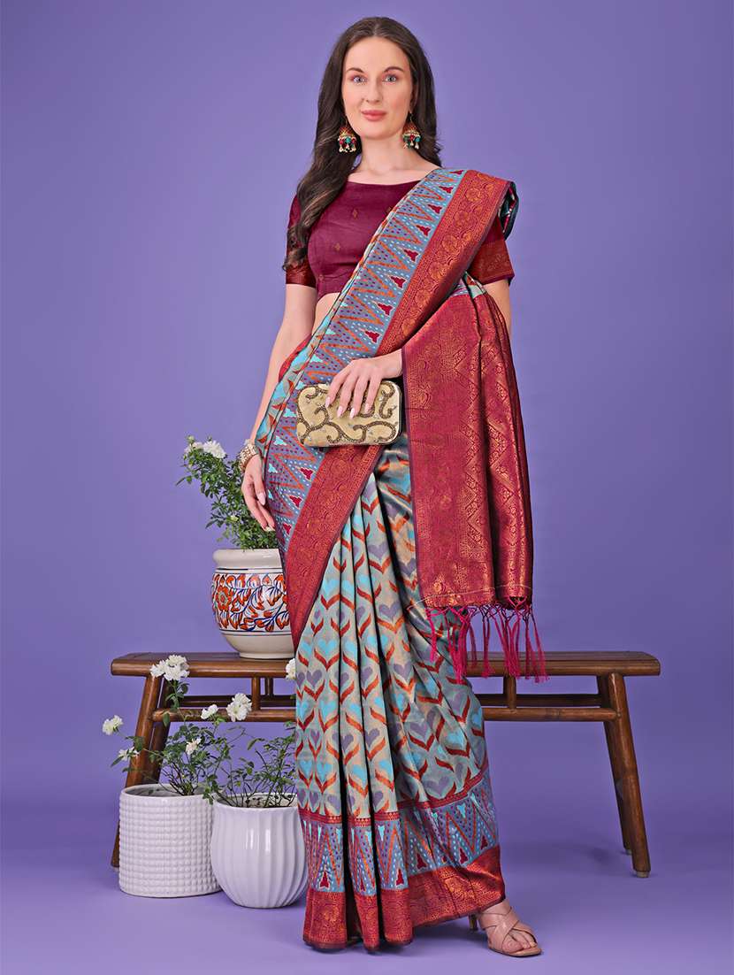 women self design banarasi saree with blouse - 21905259 -  Standard Image - 3