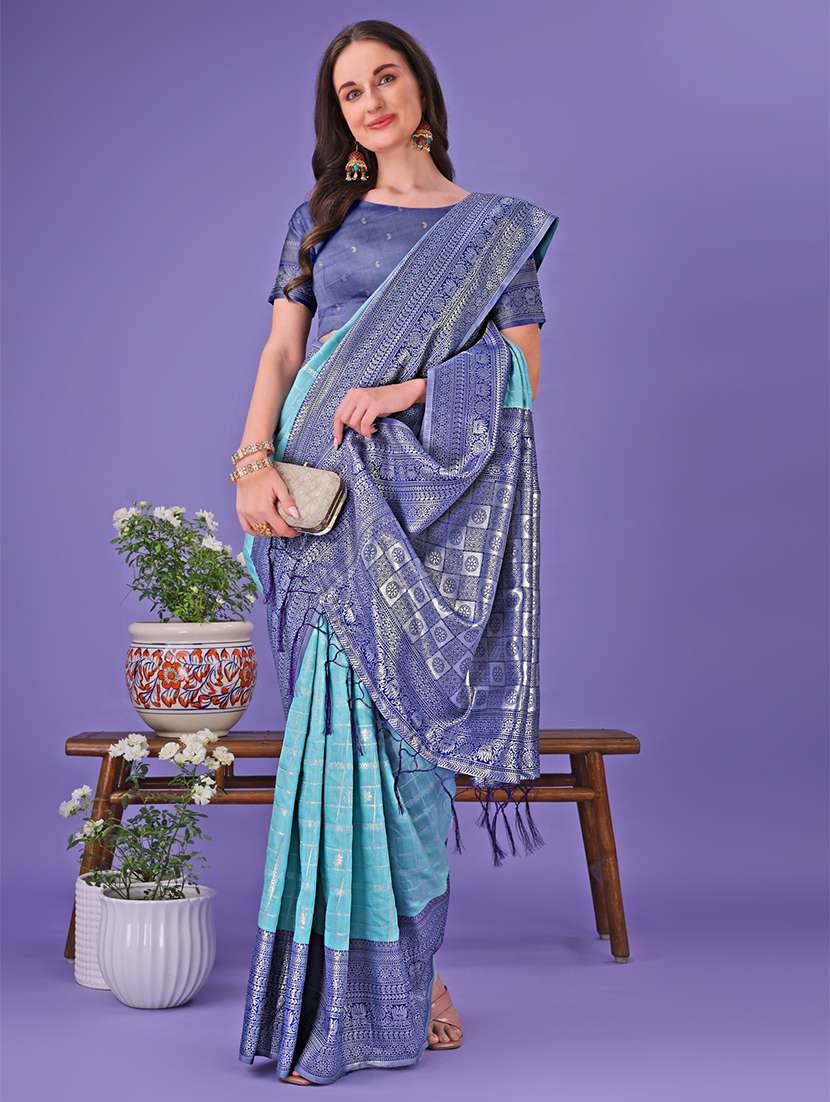 women self design banarasi saree with blouse - 21905281 -  Standard Image - 3
