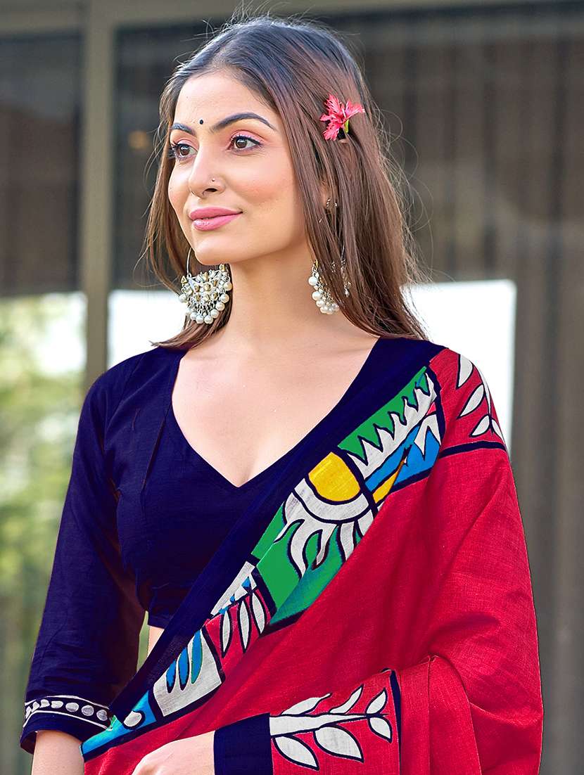 women printed casual wear saree with blouse - 21905350 - Standard Image - 3