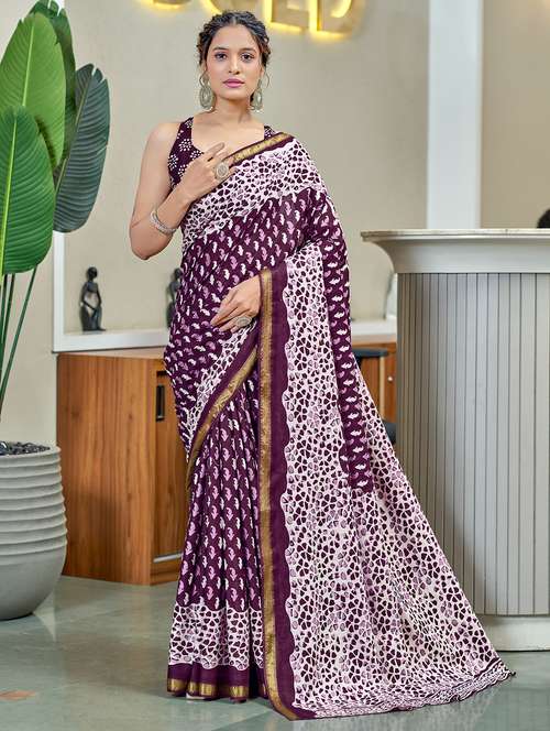 women printed casual wear saree with blouse - 21905404 -  Standard Image - 0