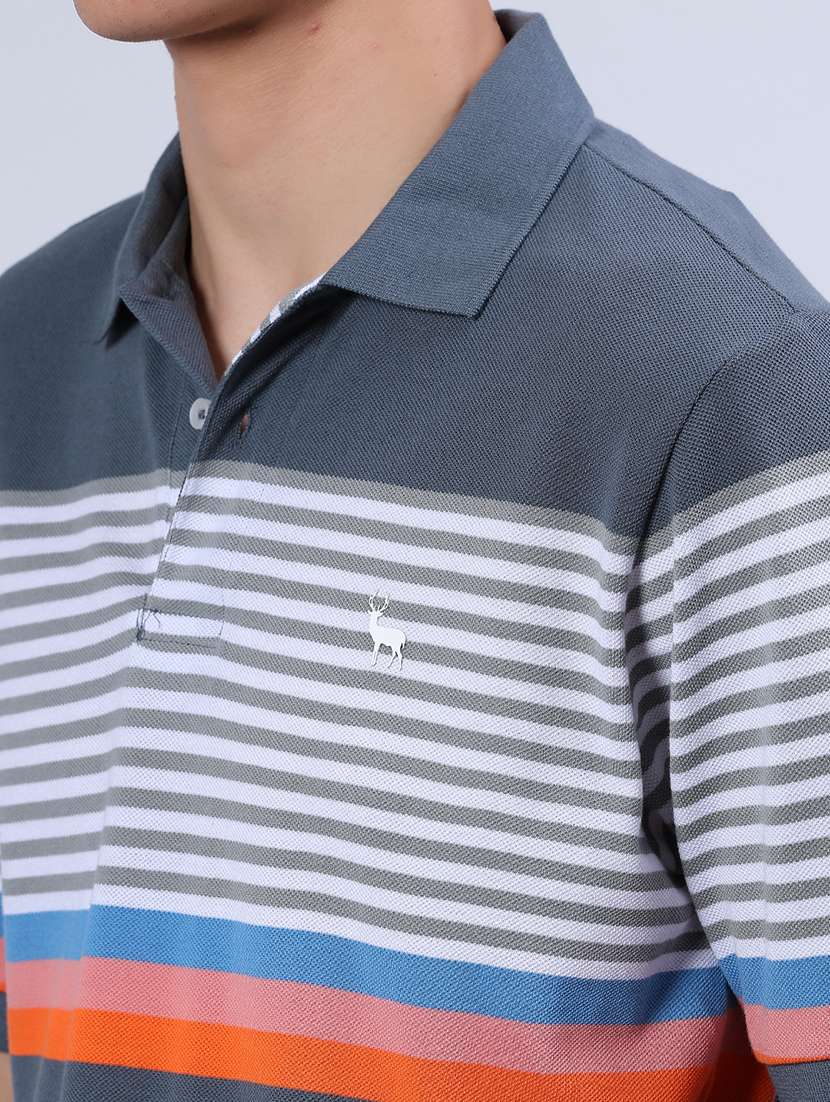 men striped short sleeve regular fit polo t-shirt - 21905478 -  Standard Image - 3