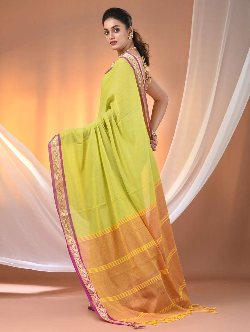 women solid handloom saree - 21905504 -  Standard Image - 3