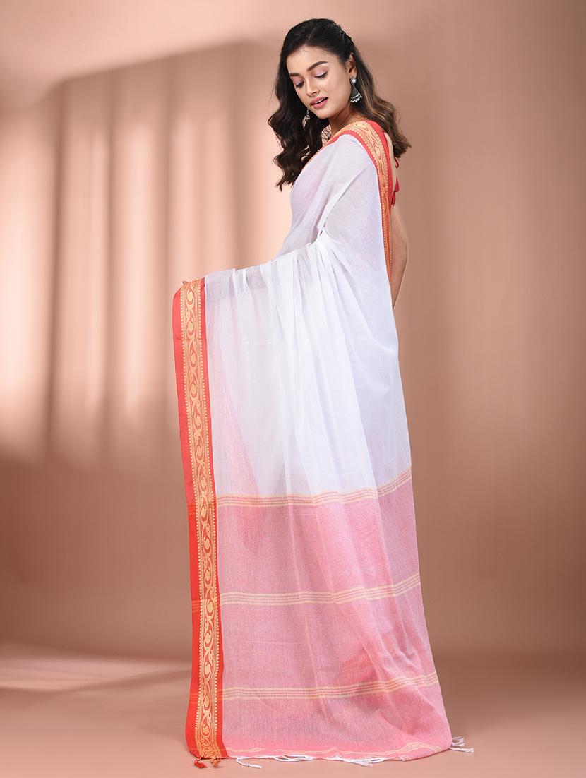 women solid handloom saree - 21905509 - Standard Image - 3