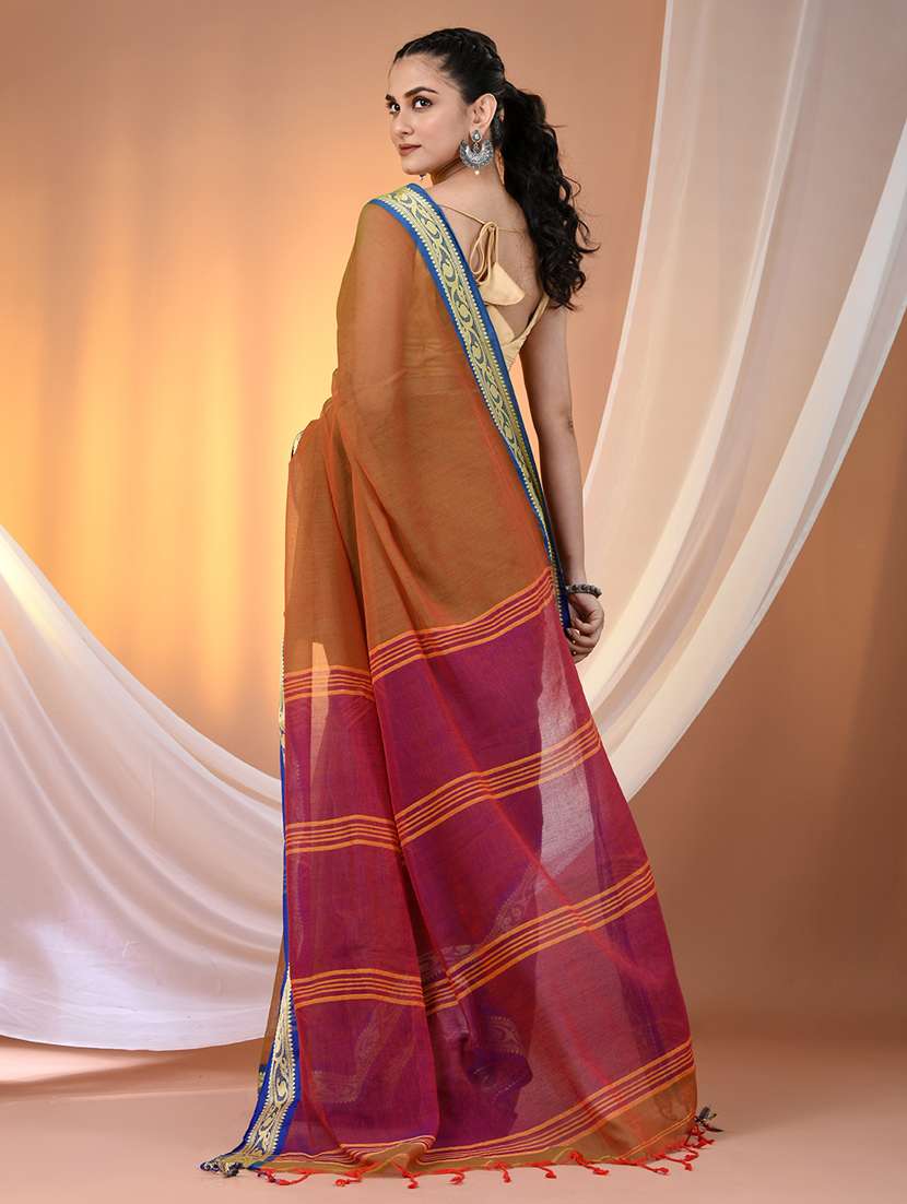 women solid handloom saree - 21905511 -  Standard Image - 3