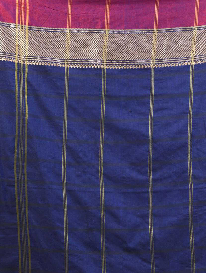 women striped handloom saree with blouse - 21905527 -  Standard Image - 5