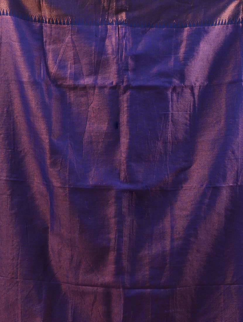 women solid with bordered handloom saree with blouse - 21905560 -  Standard Image - 5