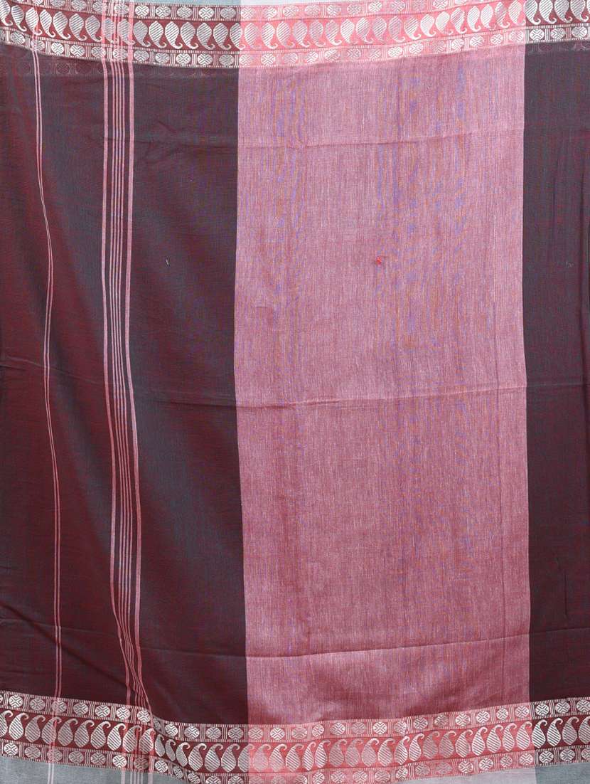 women maroon handloom saree with blouse - 21905575 -  Standard Image - 5