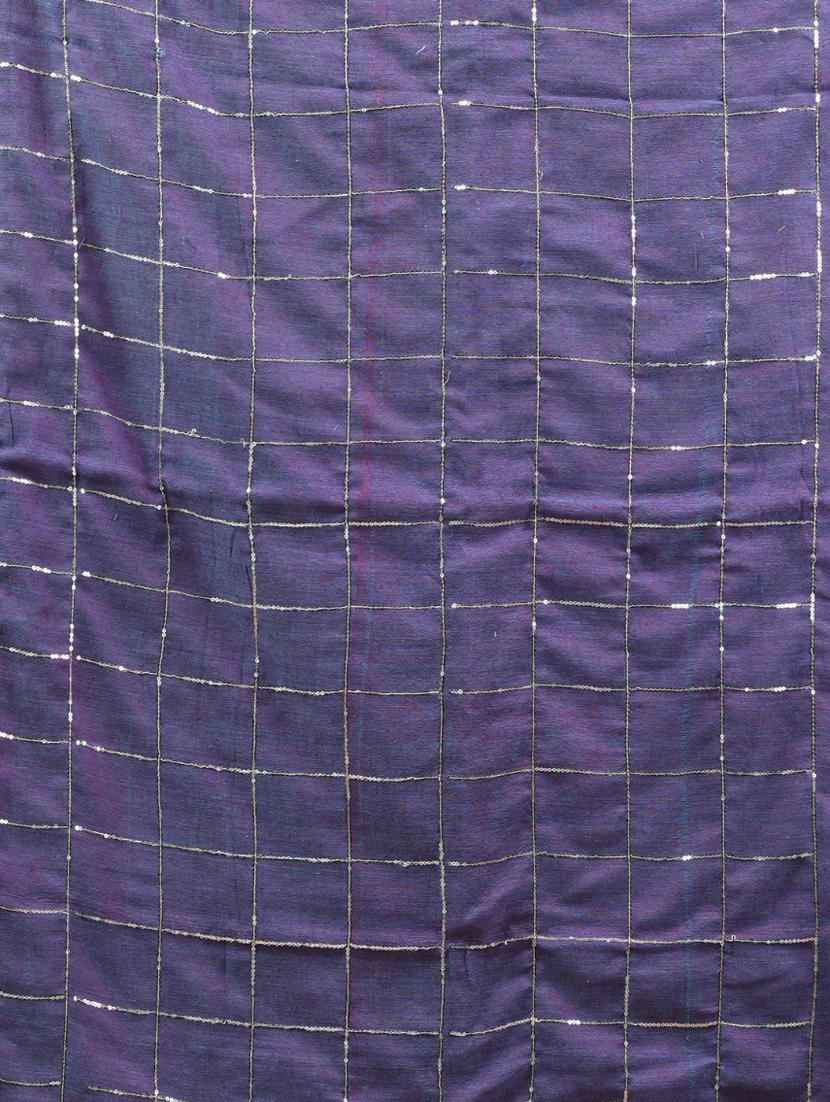 women checkered handloom saree with blouse - 21905585 - Standard Image - 5