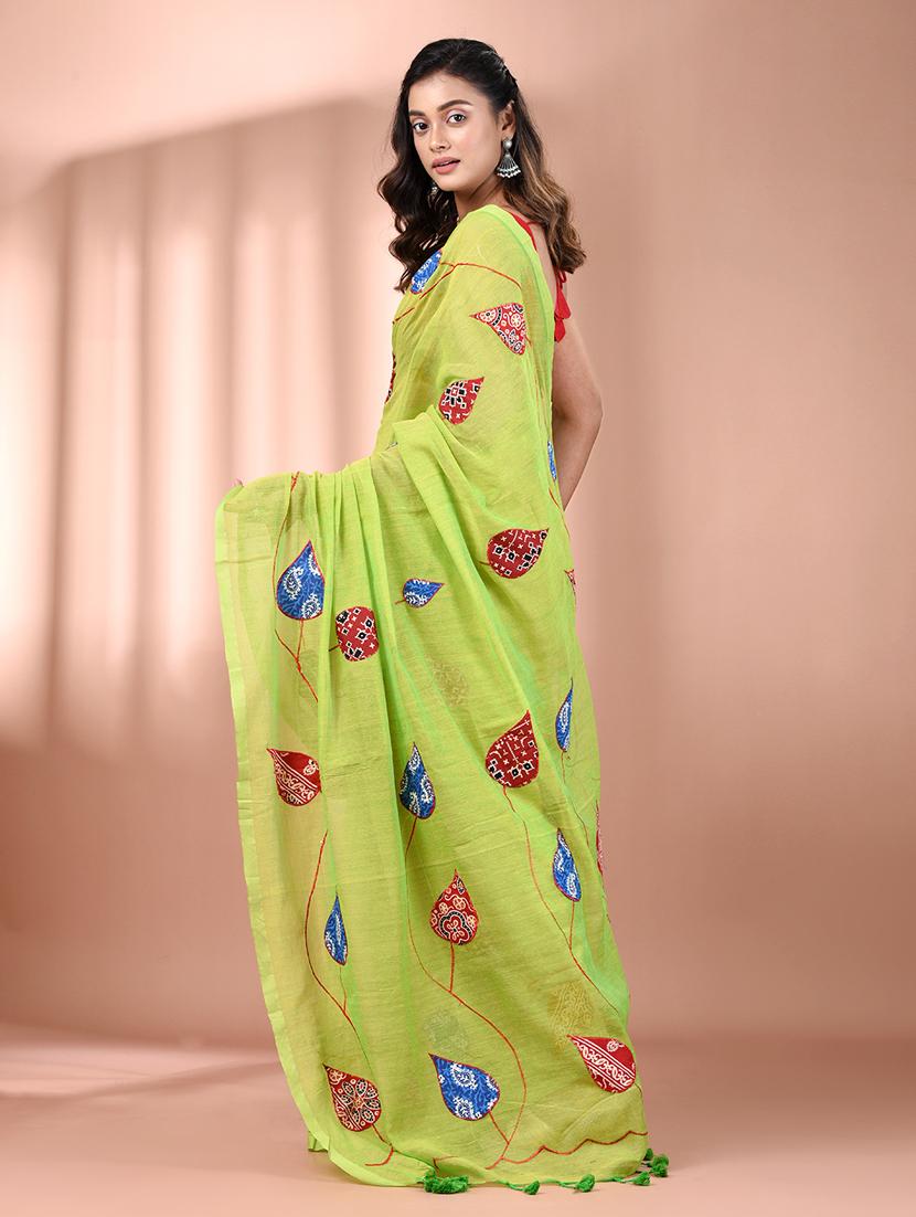 women green handloom saree - 21905608 - Standard Image - 3