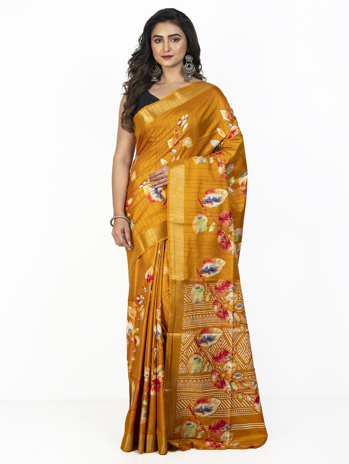 women printed casual wear saree with blouse - 21905647 -  Zoom Image - 0