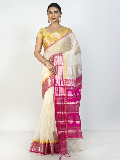 women self design bordered kota doria saree with blouse - 21905730 -  Standard Image - 0