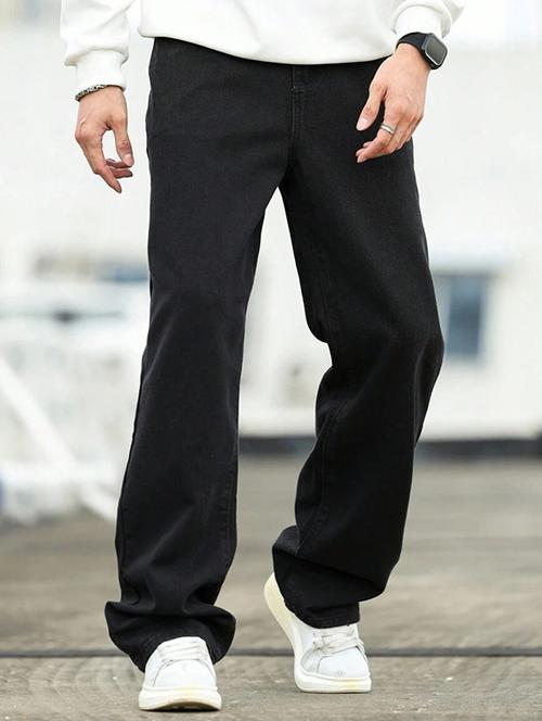 men solid mid rise baggy jean - 21905884 -  Standard Image - 0