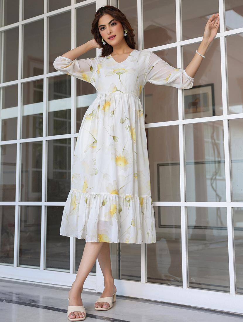 women white floral printed tiered dress - 21906087 -  Zoom Image - 0