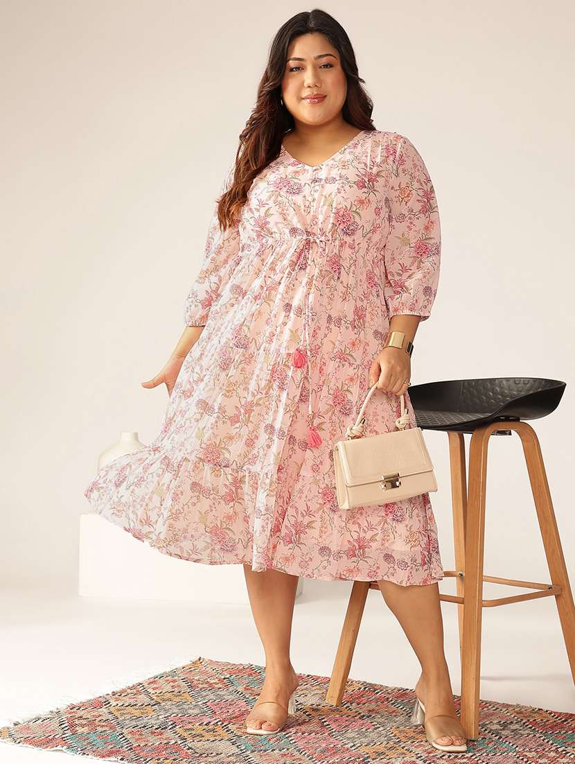 women plus size floral printed tiered dress - 21906095 -  Zoom Image - 0