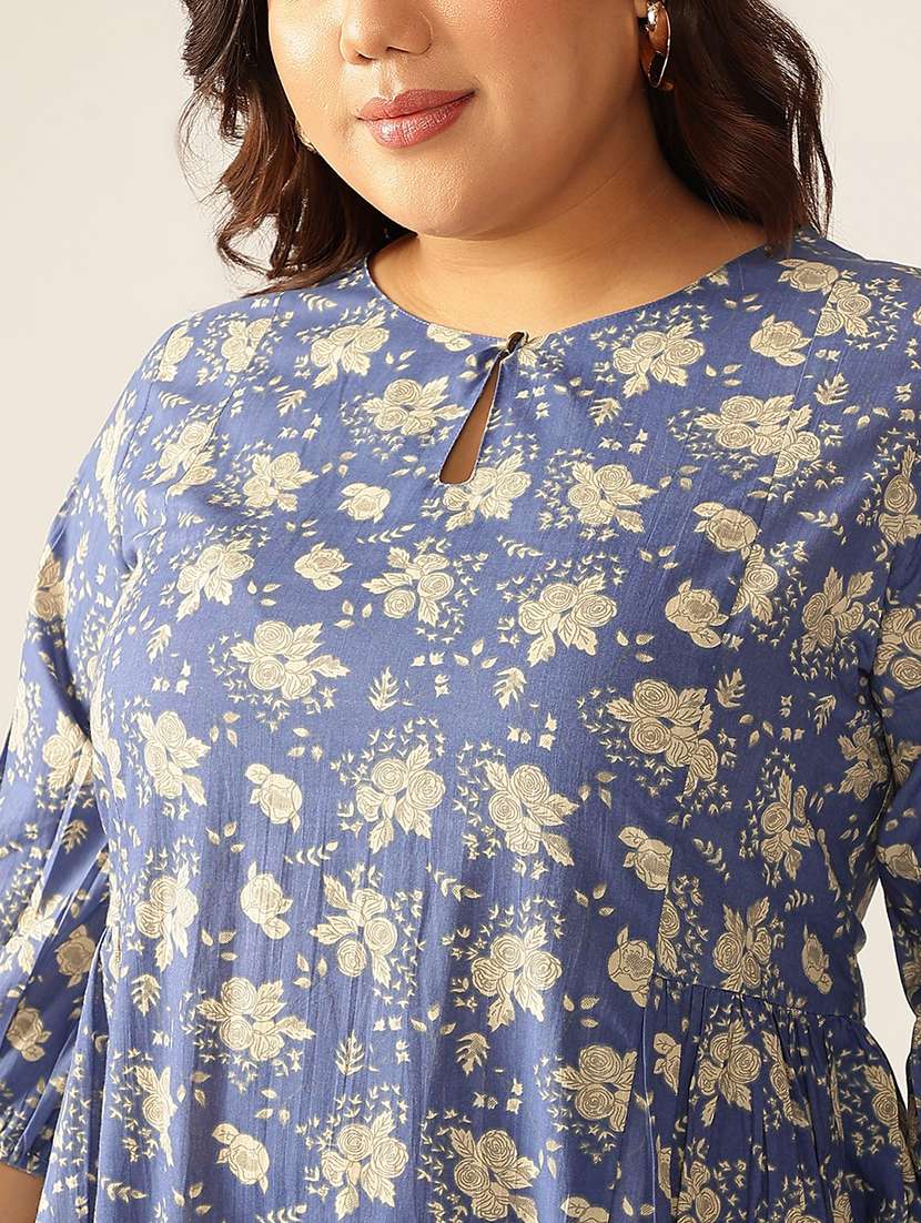women plus size floral printed tiered dress - 21906101 - Standard Image - 5
