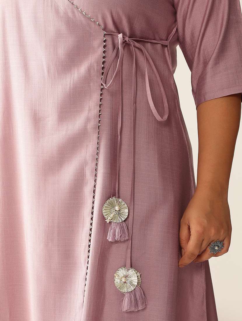 women plus size lavender kurta pant set - 21906151 - Standard Image - 5
