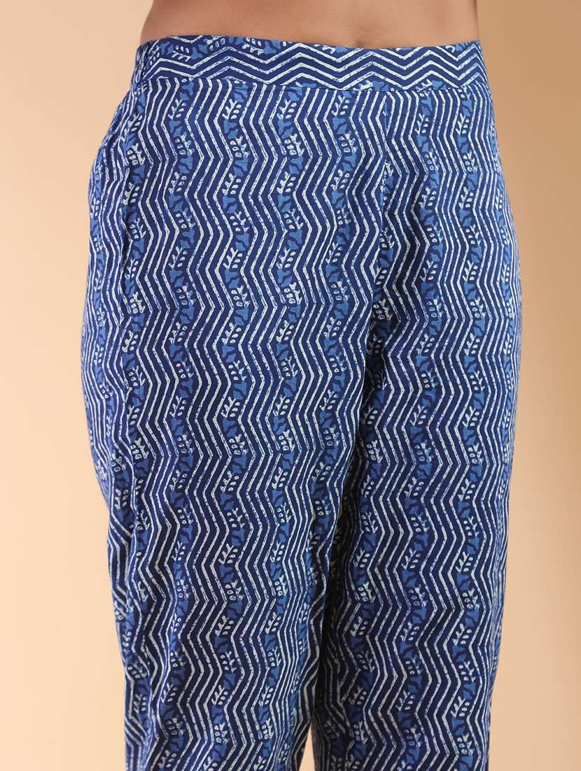 women blue sleeveless kurta pant with dupatta set - 21906158 -  Standard Image - 5