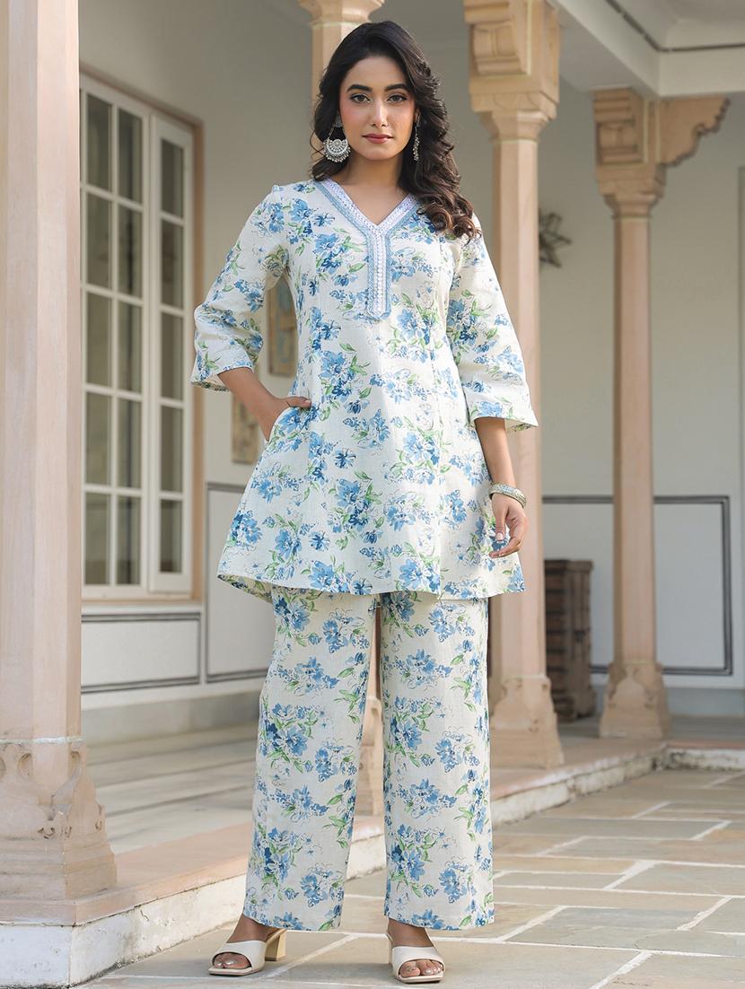 off white cotton coord set - 21906239 - Zoom Image - 0
