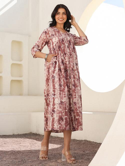 women tie & dye printed maternity wear dress - 21906327 -  Standard Image - 0