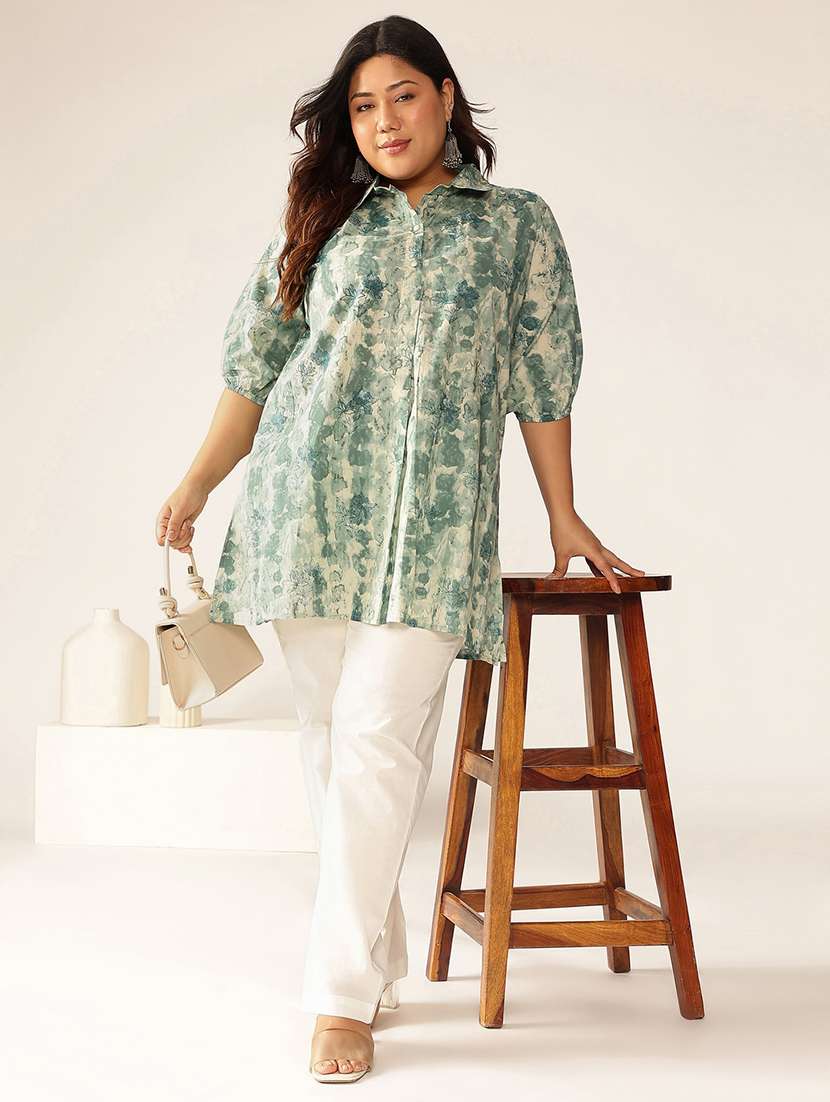 women plus size three quarter sleeve tunic - 21906331 -  Standard Image - 3