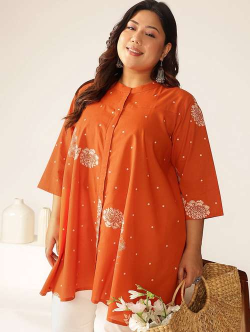 Women Plus Size Three Quarter Sleeve Tunic