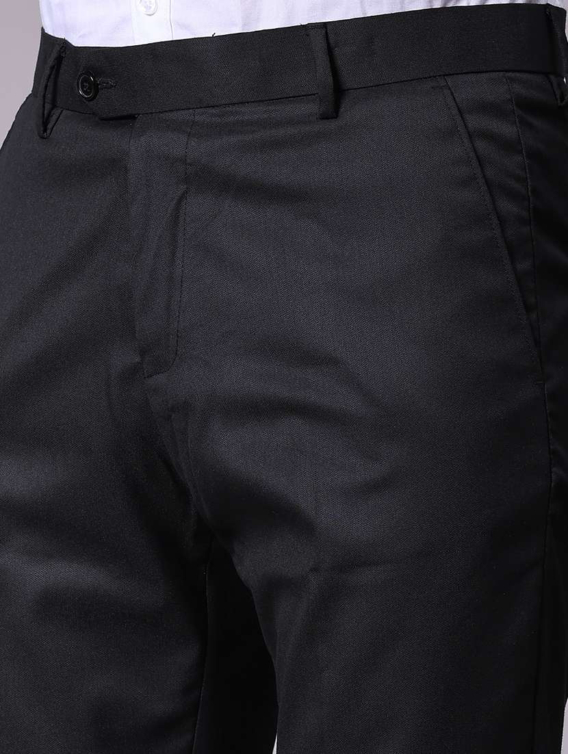 men solid mid rise flat front formal trouser - 21906404 -  Standard Image - 5