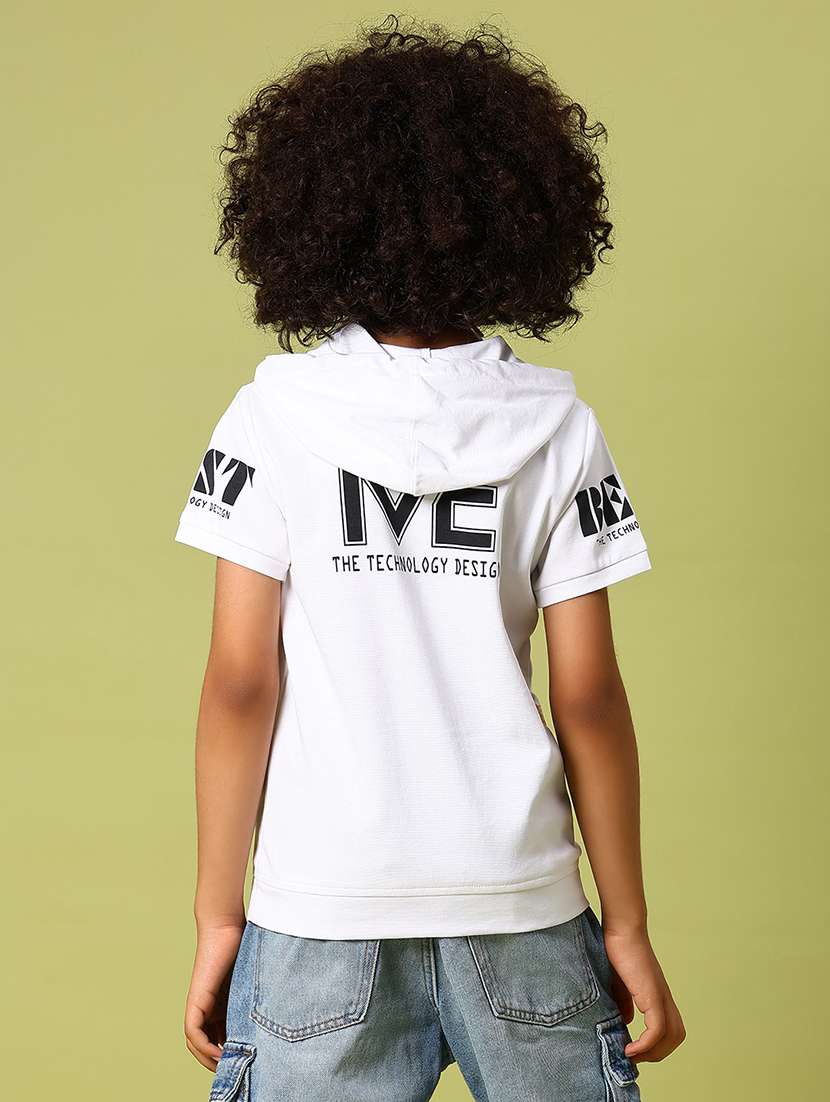 boys printed short sleeve hooded t-shirt - 21906415 - Standard Image - 3